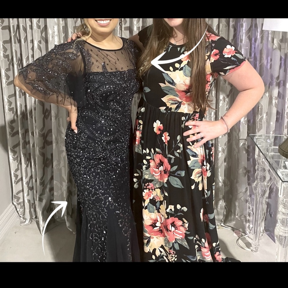 Adrianna Papell Navy Blue Evening Dress